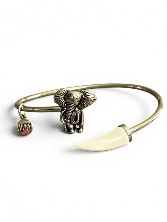 Bansri Jewelry - BANSRI Gold Elephant Bracelet Lucky Charm Tusk Boho Cuff Adjustable Boutique